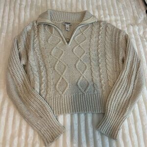 half zip up knitted sweater